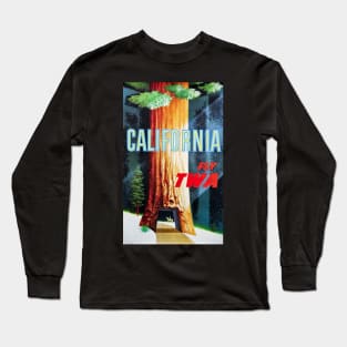 Vintage Restored Fly TWA Poster Print: Destination California Long Sleeve T-Shirt